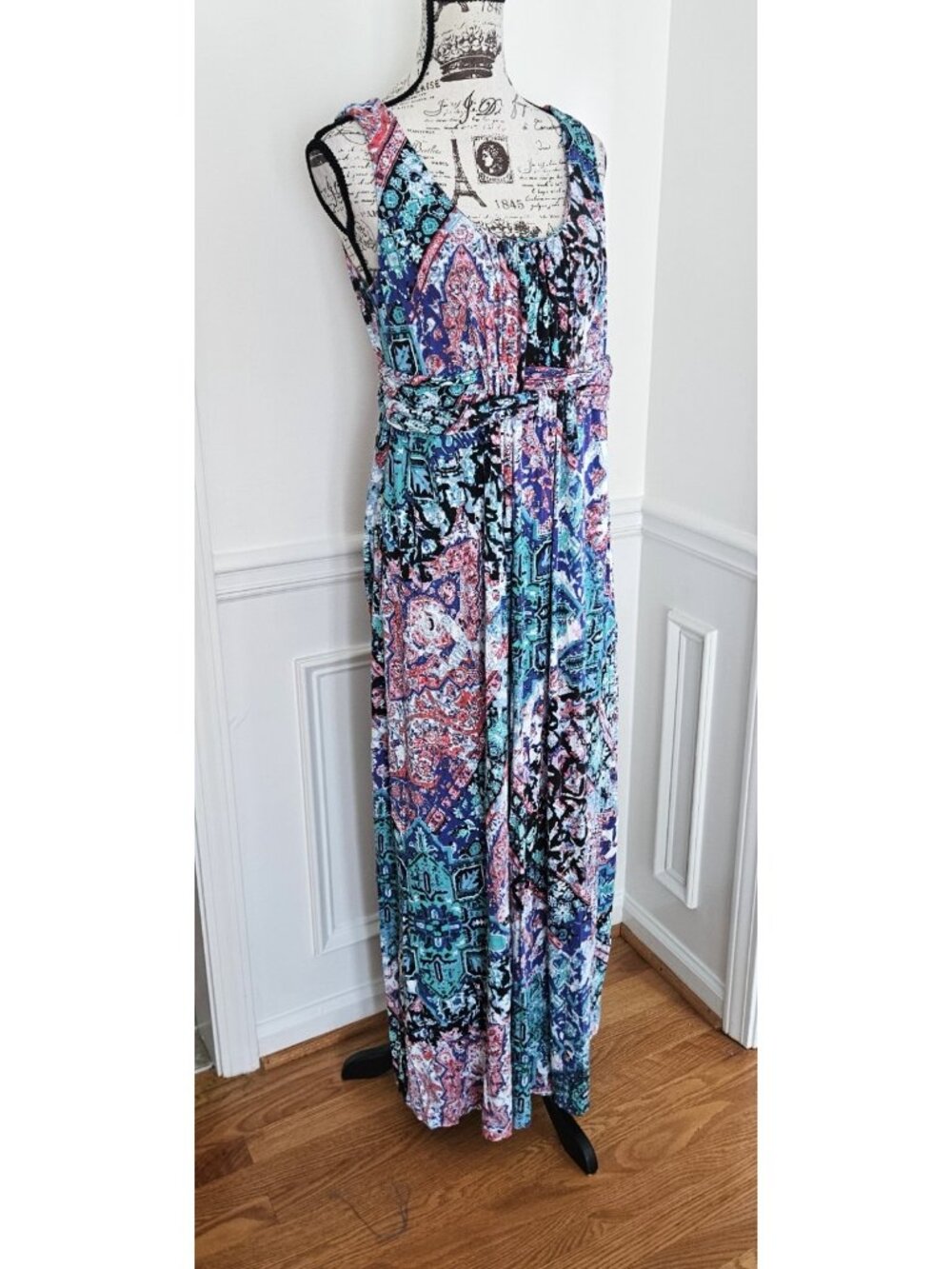 Soma Teal Pink Purple Patchwork Maxi Dress - Picture 2 of 5